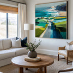 Abstract Coastal Road Oil Painting