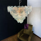 Aurora Chandelier Blue Murano Glass Disc Elegant
