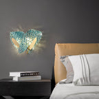 Wall Lamp Blue Ribbed Glass Ribbons Brass