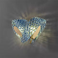 Wall Lamp Blue Ribbed Glass Ribbons Brass