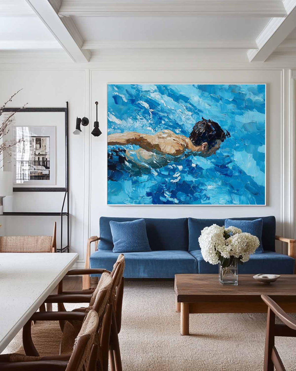Blue Pool Dynamic Oil Painting