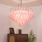 Aurora Chandelier Blush Pink Murano Glass Petals Elegant