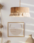 Pendant Lamp Cotton Yarn Shade Ruffled Fringe Boho Handmade