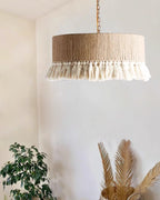 Pendant Lamp Cotton Yarn Shade Ruffled Fringe Boho Handmade