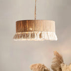 Pendant Lamp Cotton Yarn Shade Ruffled Fringe Boho Handmade