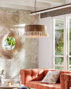 Pendant Lamp Cotton Yarn Shade Ruffled Fringe Boho Handmade