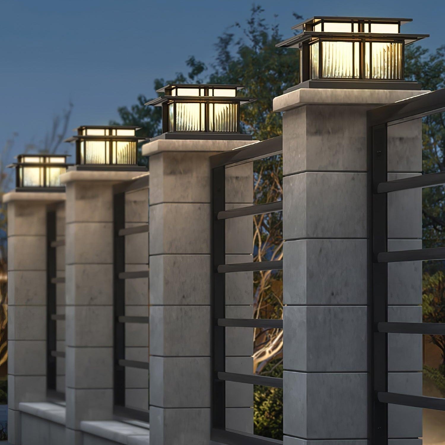 Milo Pillar Solar /HardWire Outdoor Light