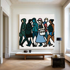 Modern Pop Art Crowd Painting Urban Street