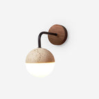 Ritta Wall Lamp Travertine & Hemisphere