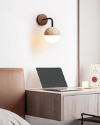 Ritta Wall Lamp Travertine & Hemisphere