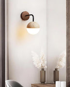 Ritta Wall Lamp Travertine & Hemisphere