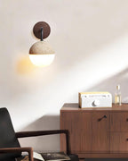 Ritta Wall Lamp Travertine & Hemisphere