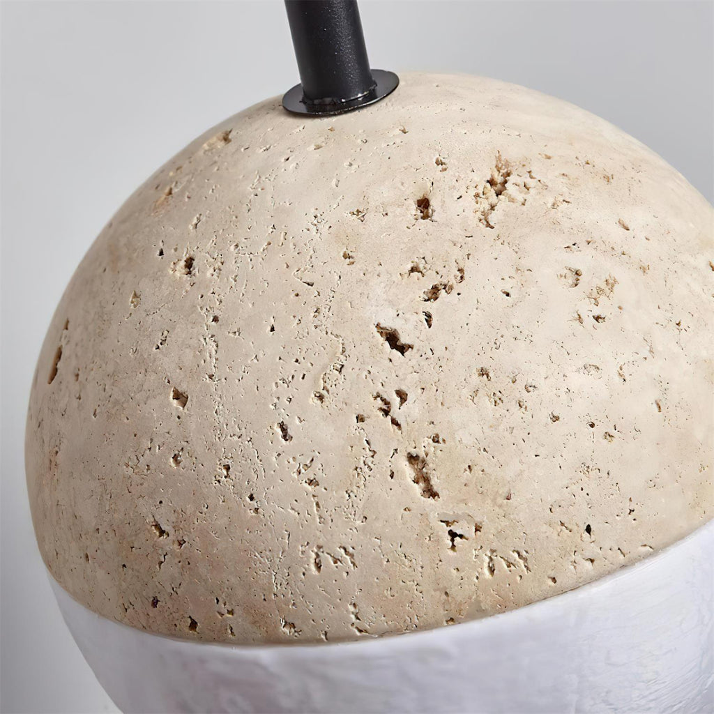Ritta Wall Lamp Travertine & Hemisphere