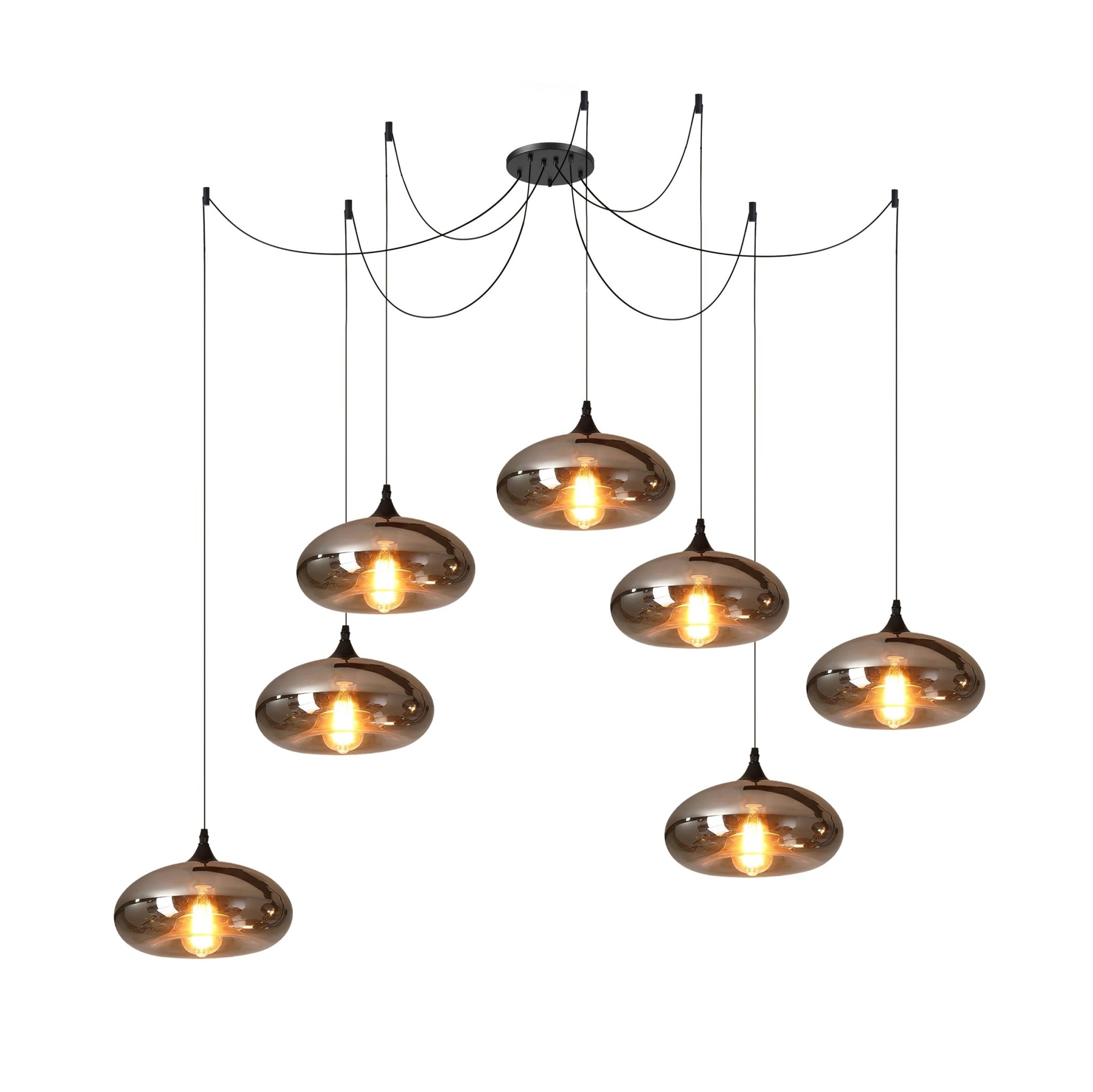 June Minimalist Bottle Glass Pendant Light Smoke Gray