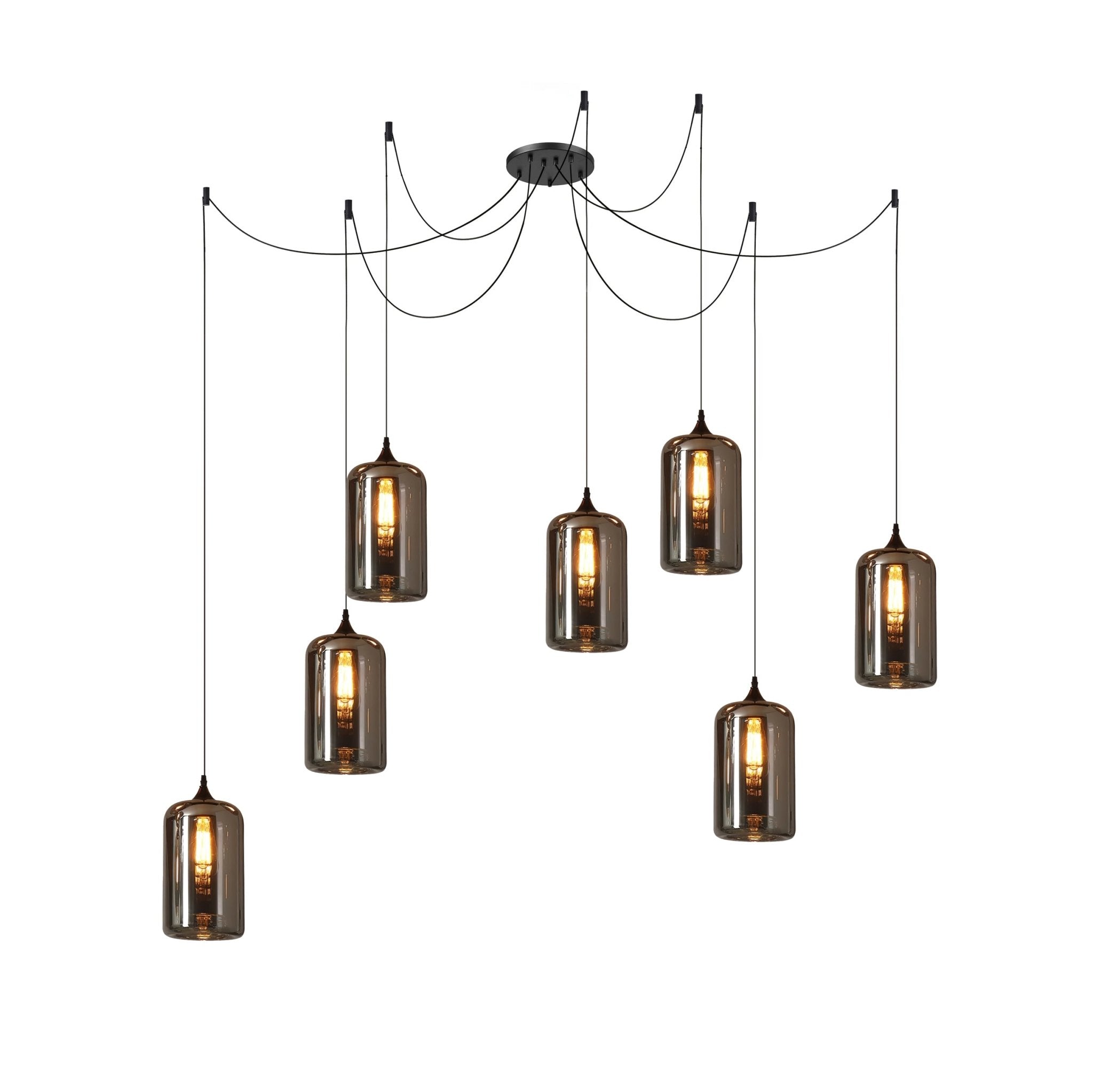 June Minimalist Bottle Glass Pendant Light Smoke Gray