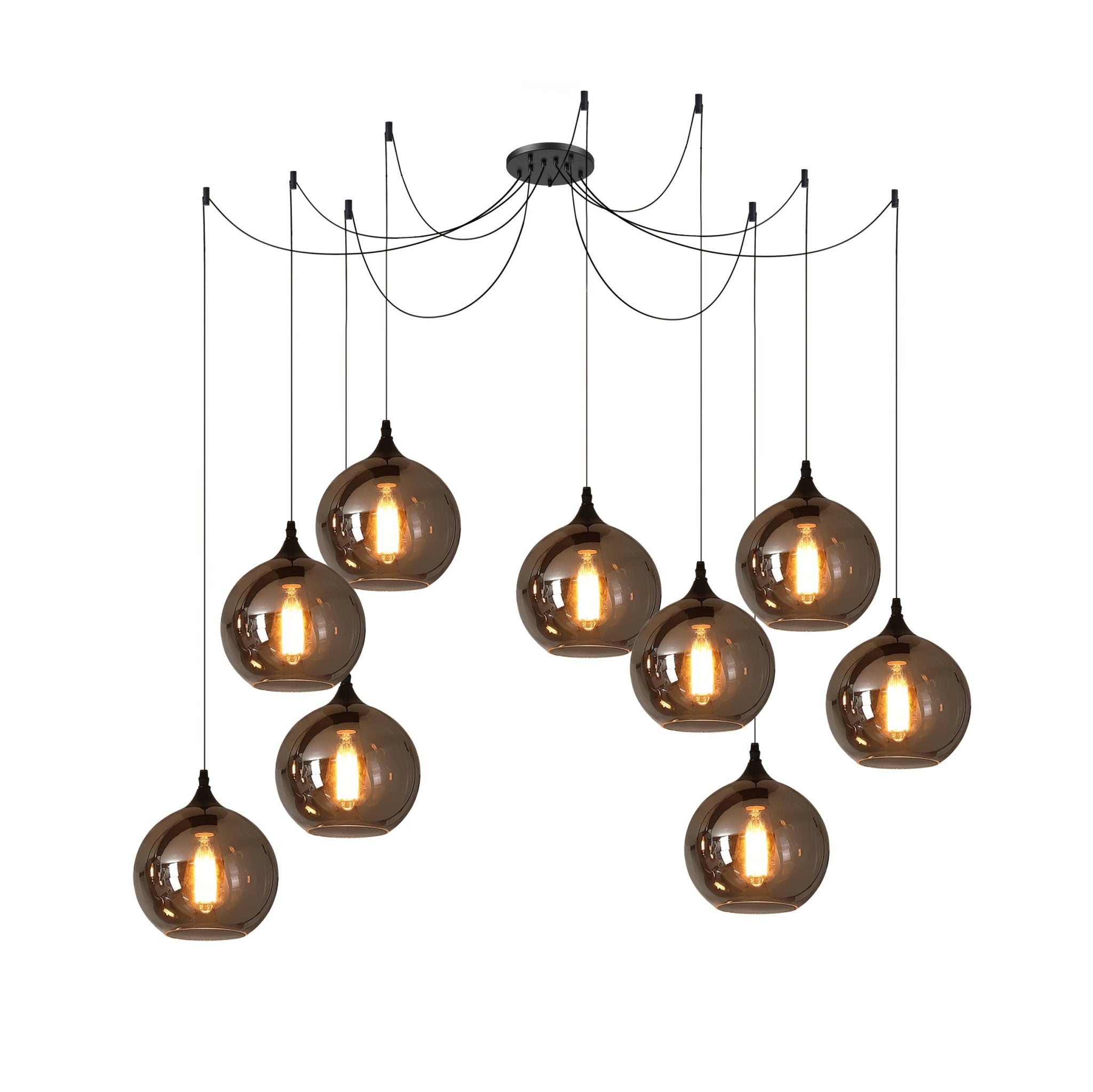 June Minimalist Bottle Glass Pendant Light Smoke Gray