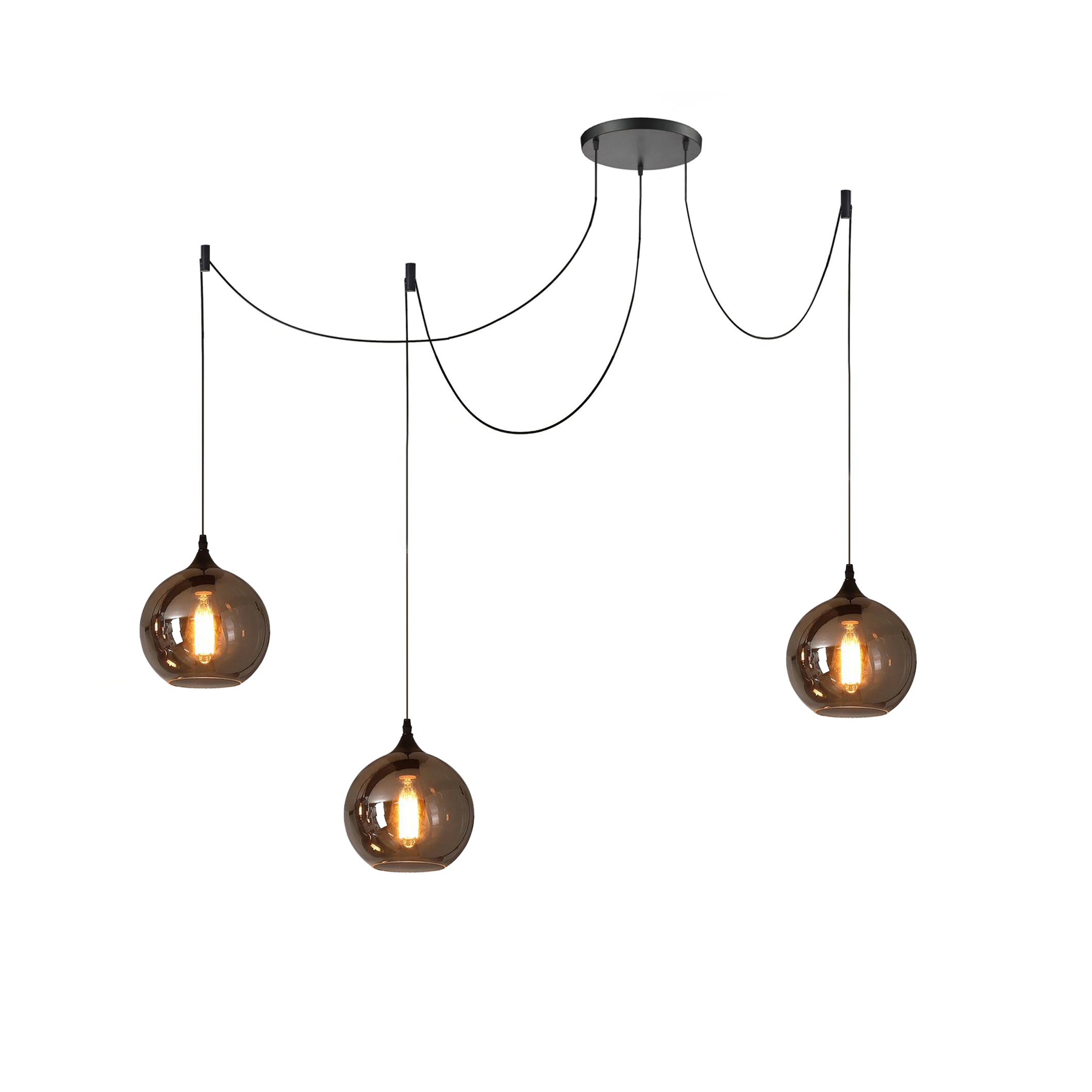 June Minimalist Bottle Glass Pendant Light Smoke Gray