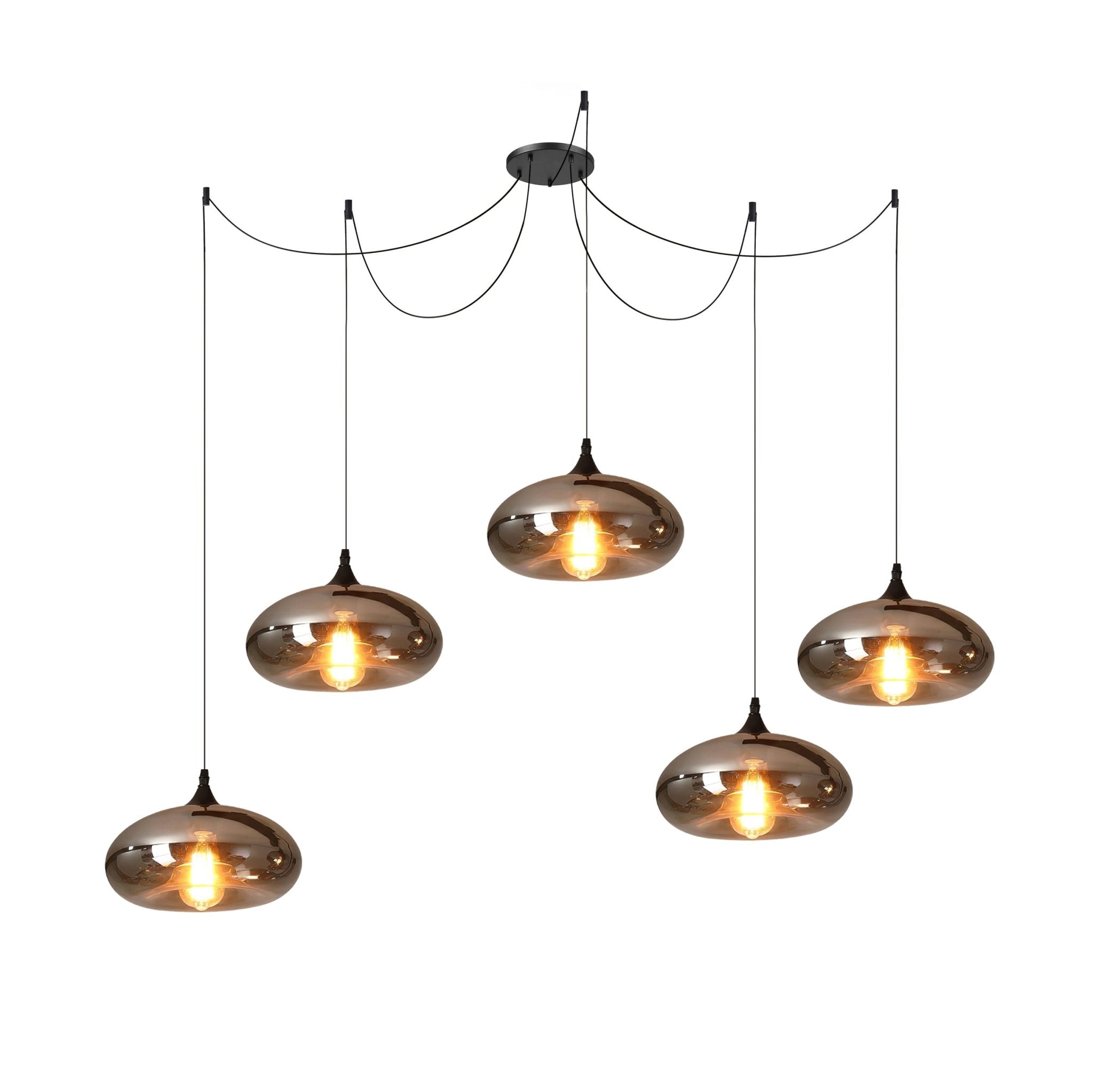 June Minimalist Bottle Glass Pendant Light Smoke Gray