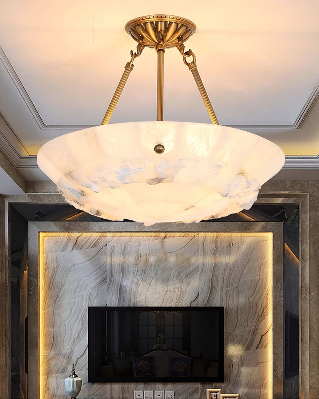 Bowl Pendant Lamp Alabaster Elegance