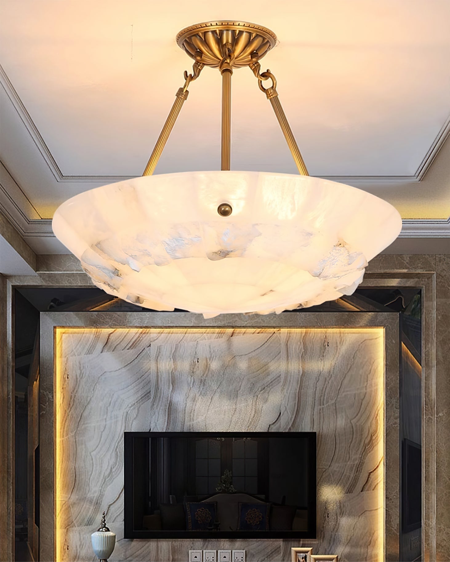 Bowl Pendant Lamp Alabaster Elegance