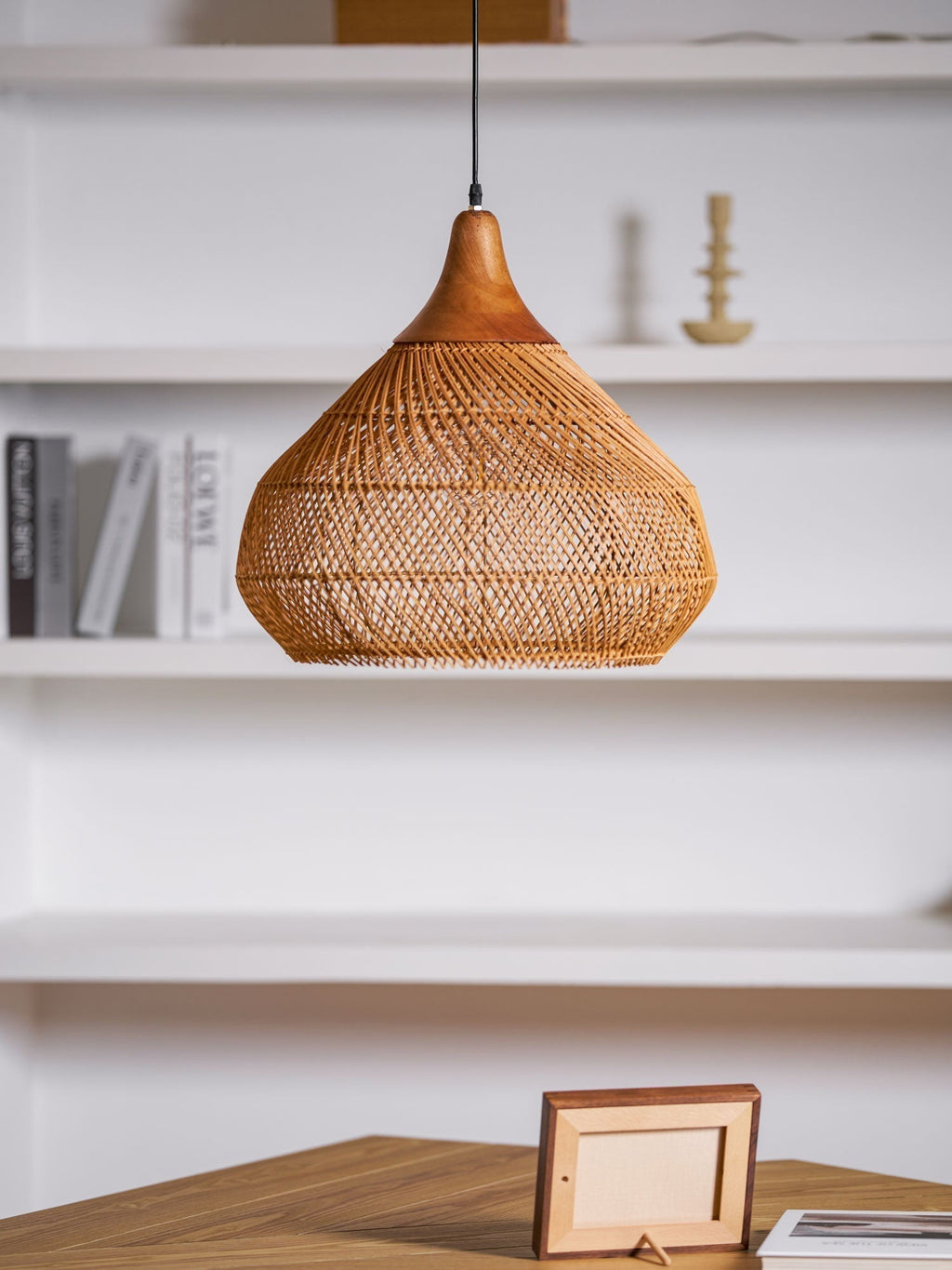 Solavn Light Pendant in Wood of Rattan - Kingsley Beaumont