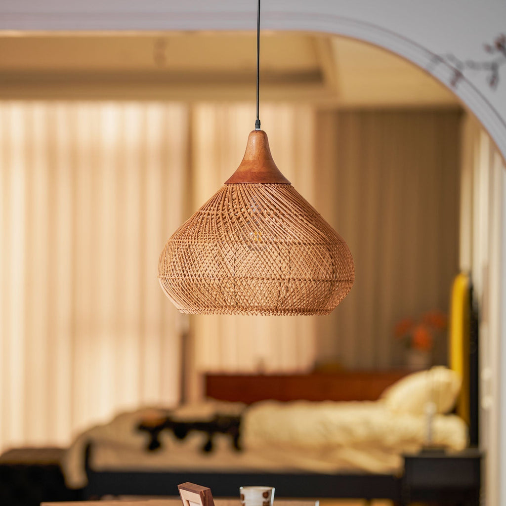 Solavn Light Pendant in Wood of Rattan - Kingsley Beaumont