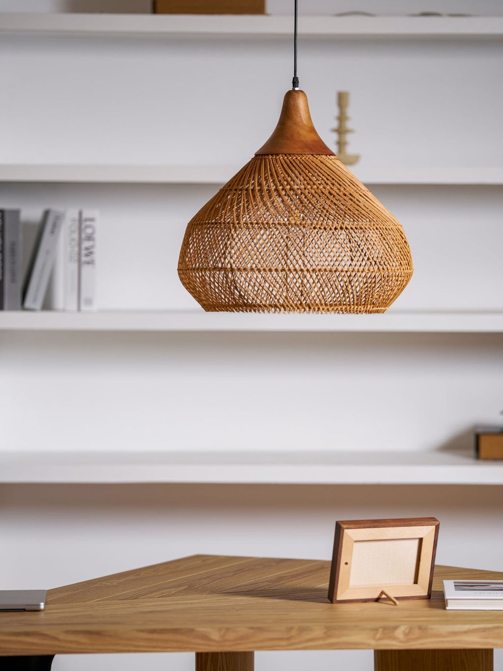 Solavn Light Pendant in Wood of Rattan - Kingsley Beaumont