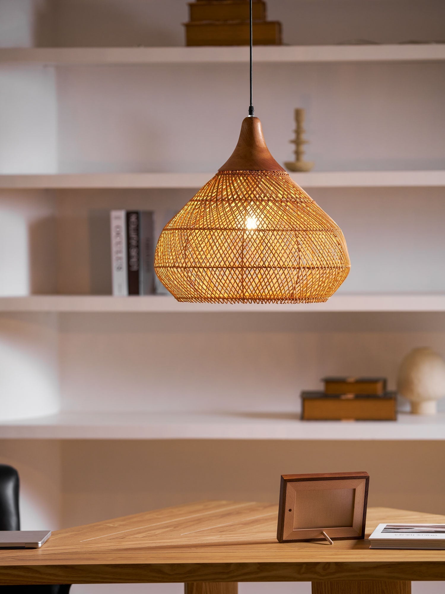 Solavn Light Pendant in Wood of Rattan - Kingsley Beaumont