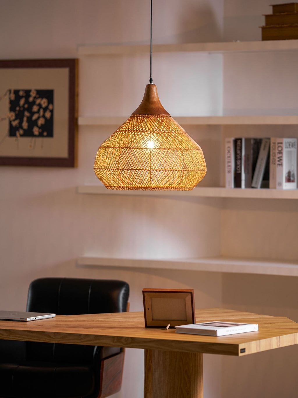 Solavn Light Pendant in Wood of Rattan - Kingsley Beaumont