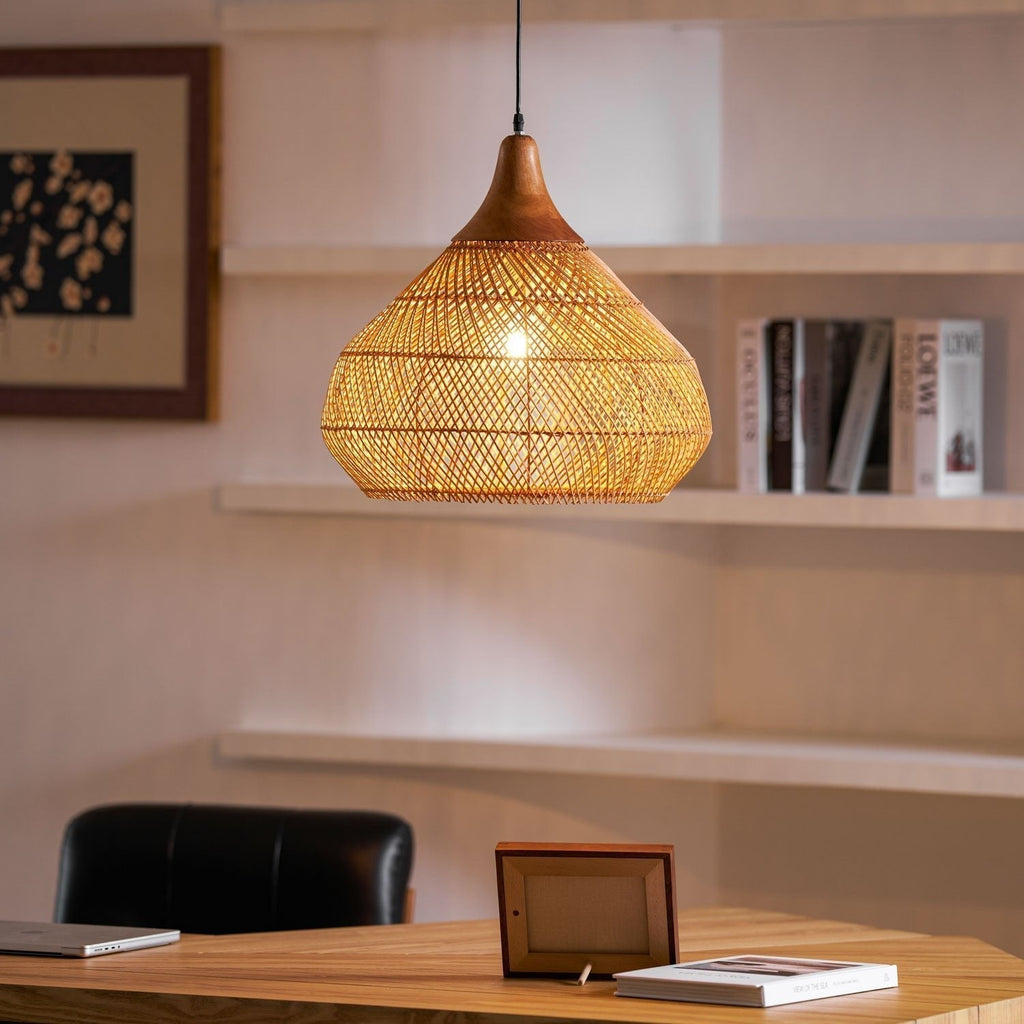 Solavn Light Pendant in Wood of Rattan - Kingsley Beaumont