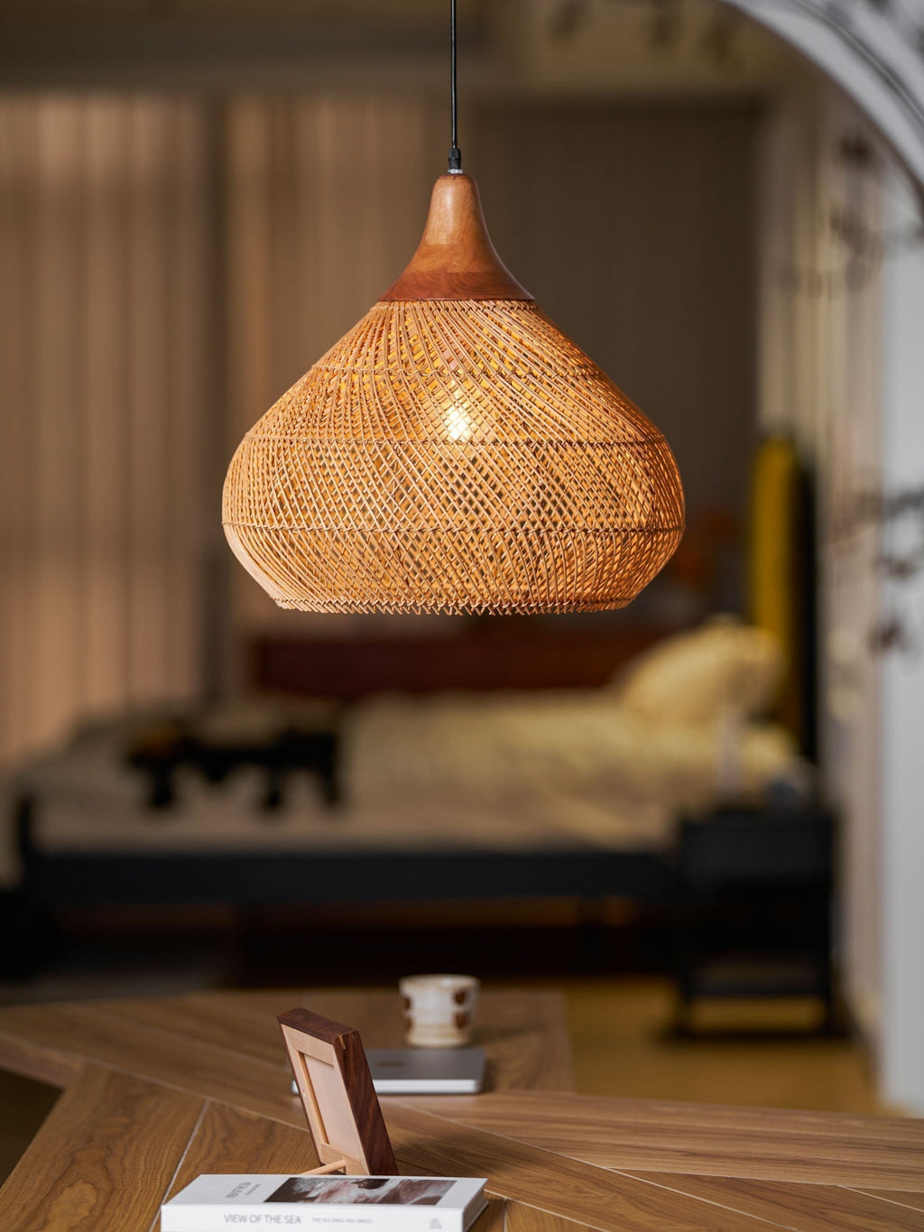 Solavn Light Pendant in Wood of Rattan - Kingsley Beaumont