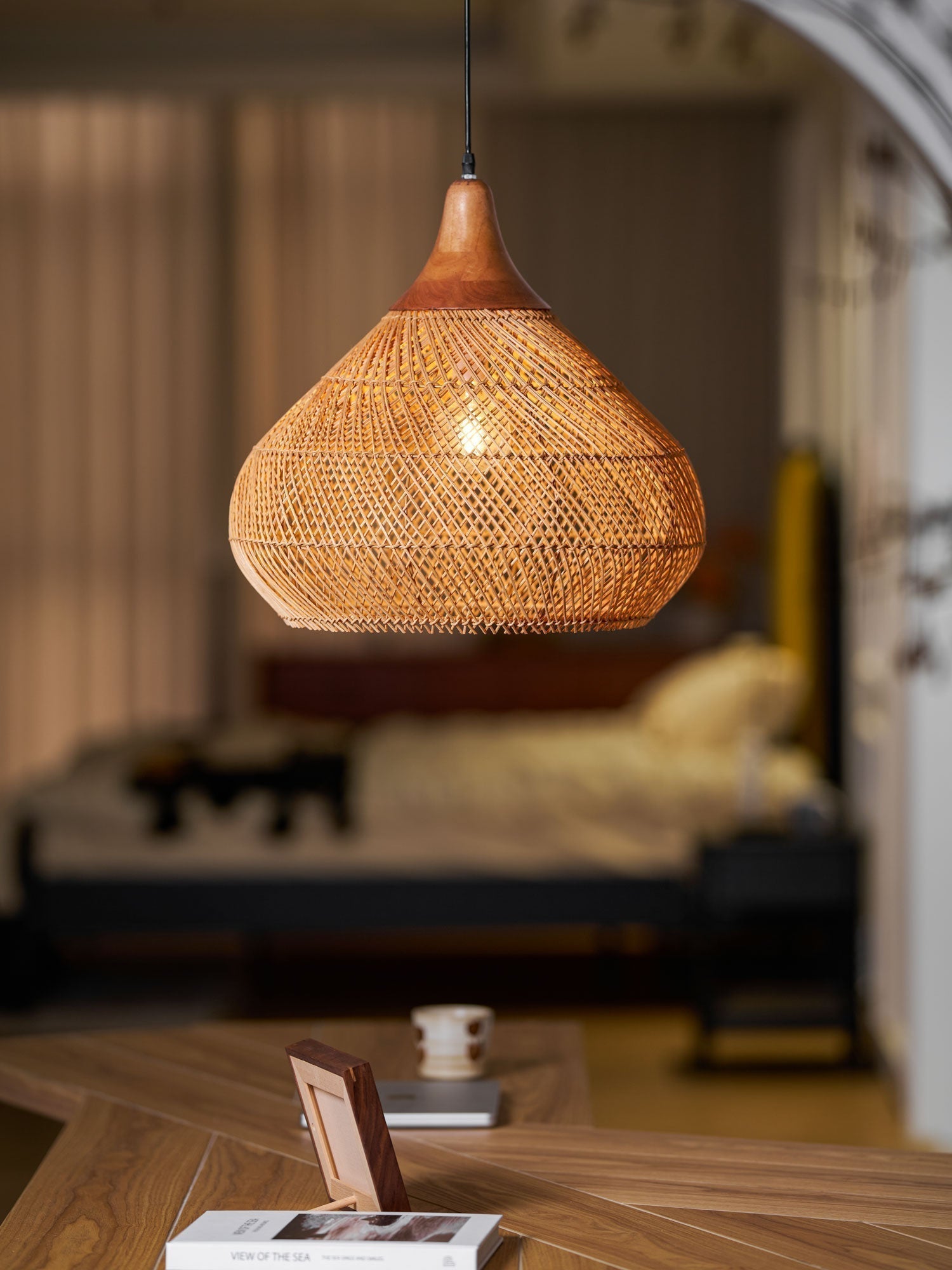 Solavn Light Pendant in Wood of Rattan - Kingsley Beaumont