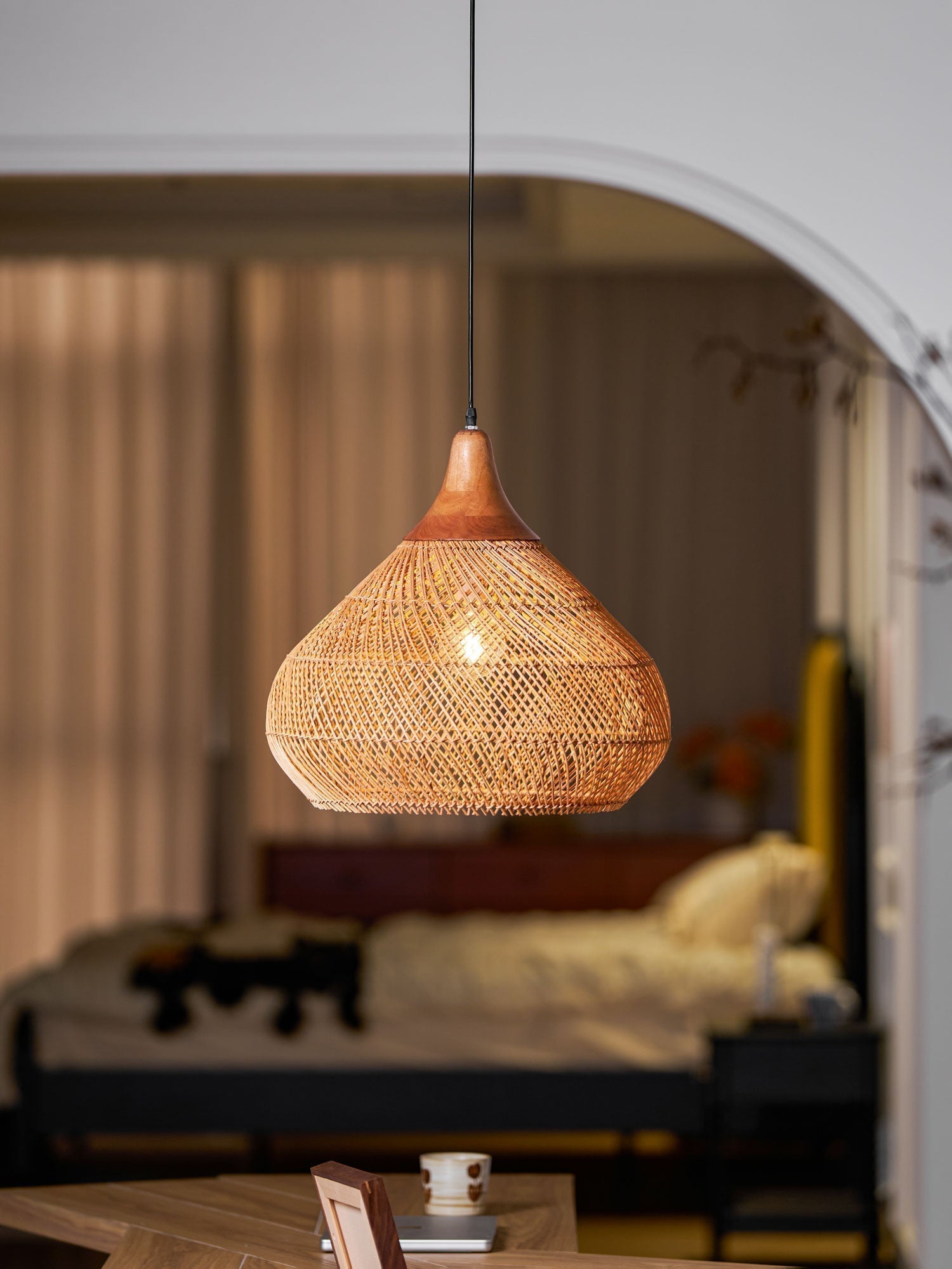 Solavn Light Pendant in Wood of Rattan - Kingsley Beaumont