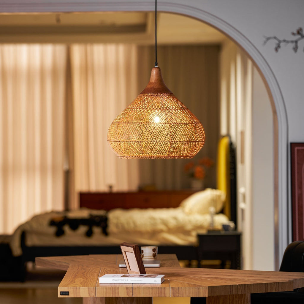 Solavn Light Pendant in Wood of Rattan - Kingsley Beaumont
