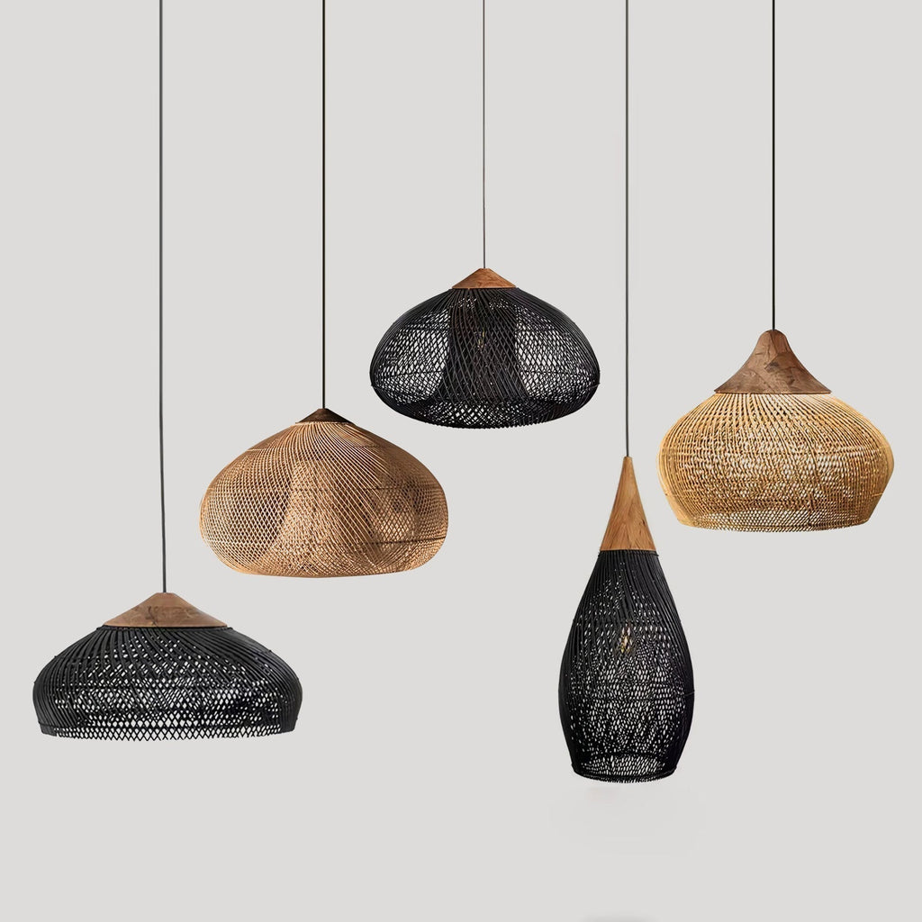 Solavn Light Pendant in Wood of Rattan - Kingsley Beaumont