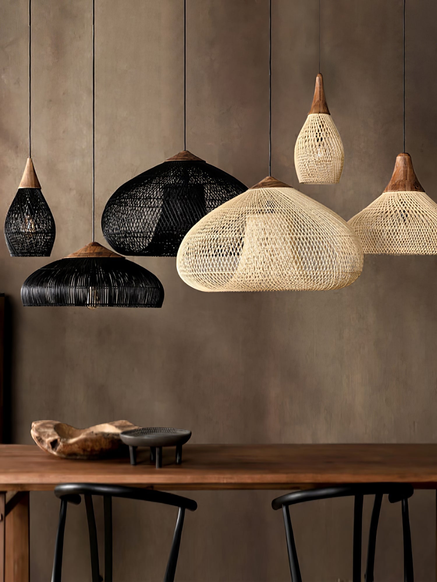 Solavn Light Pendant in Wood of Rattan - Kingsley Beaumont