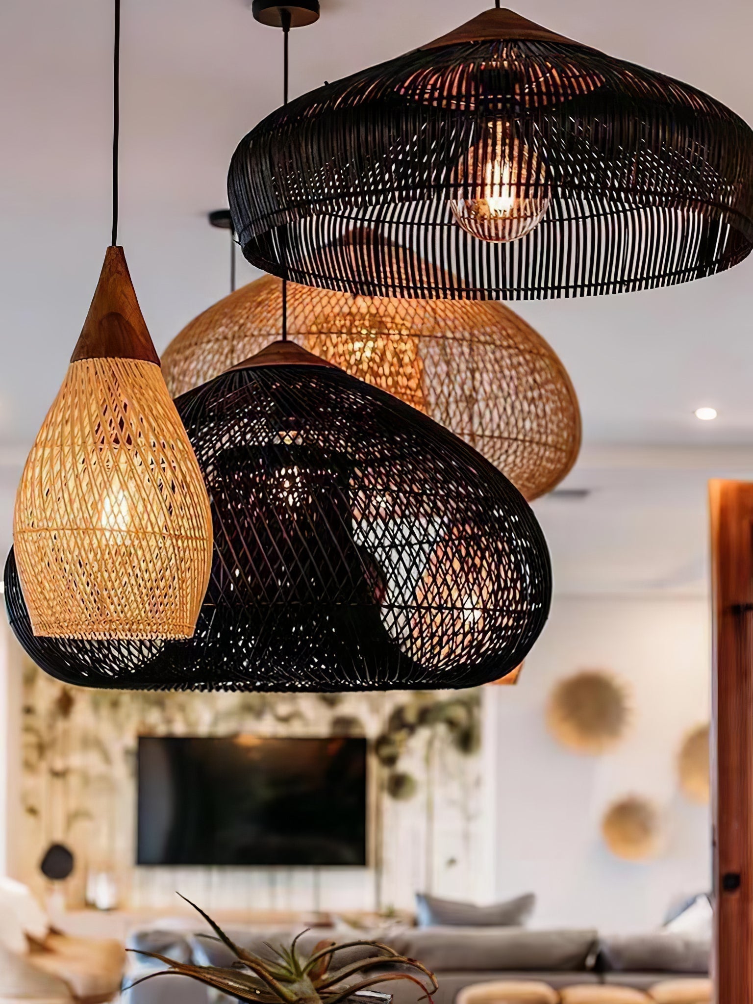 Solavn Light Pendant in Wood of Rattan - Kingsley Beaumont