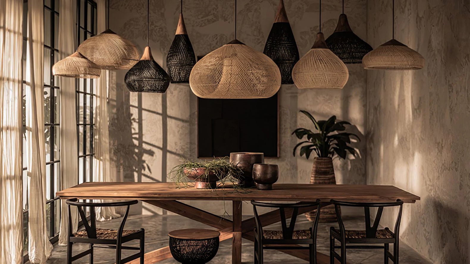 Solavn Light Pendant in Wood of Rattan - Kingsley Beaumont