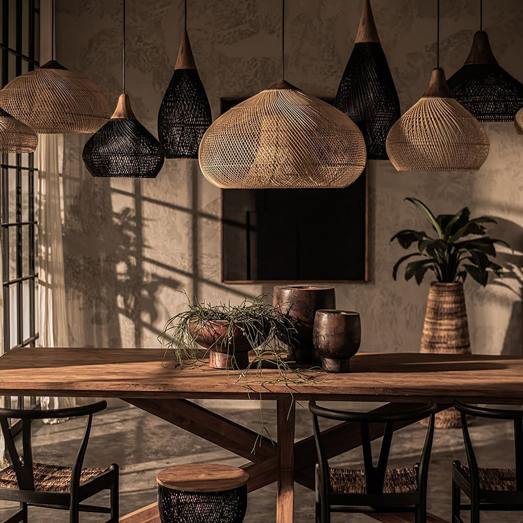 Evelyn Braided Rattan Livingroom Pendant Lamp