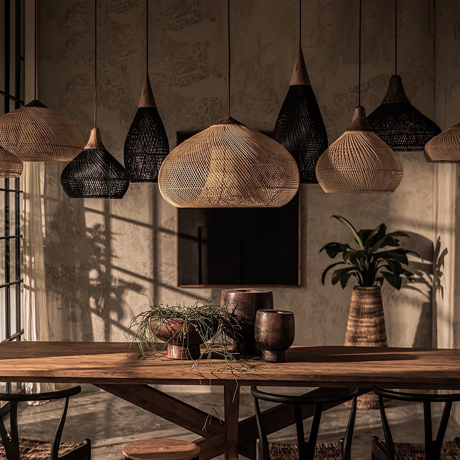 Solavn Light Pendant in Wood of Rattan - Kingsley Beaumont