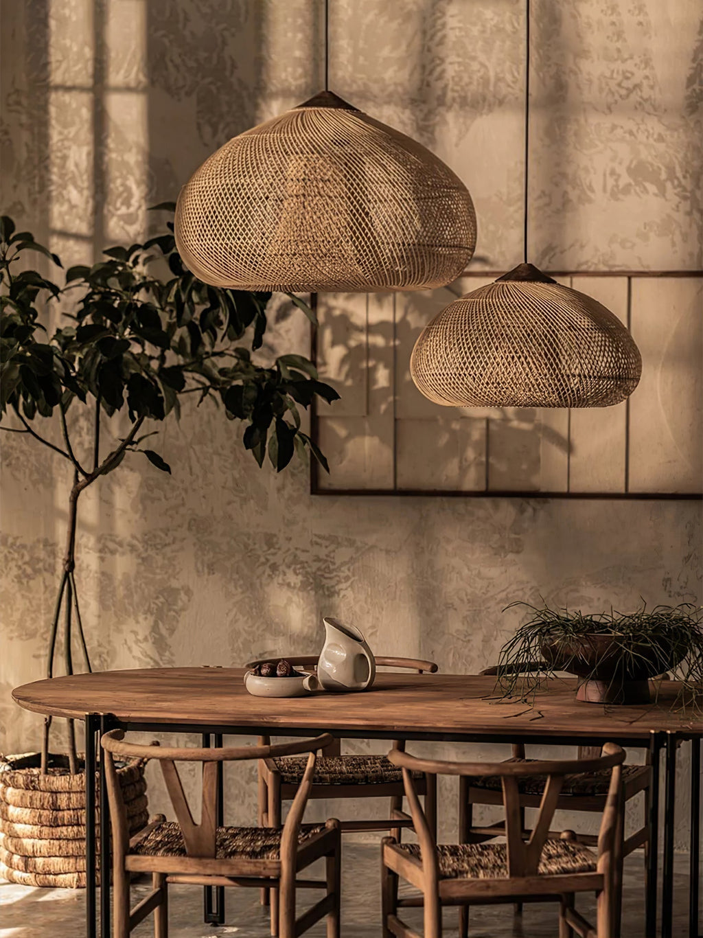 Solavn Light Pendant in Wood of Rattan - Kingsley Beaumont