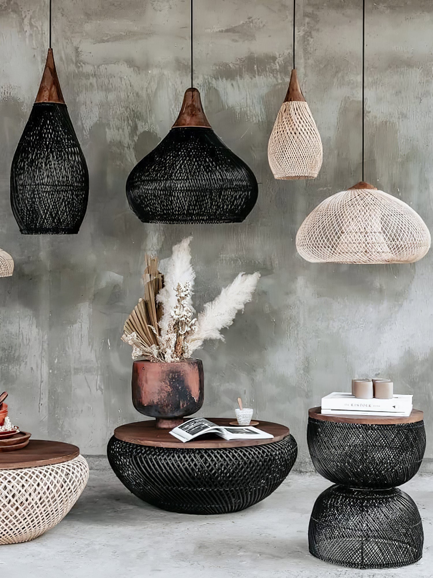 Solavn Light Pendant in Wood of Rattan - Kingsley Beaumont