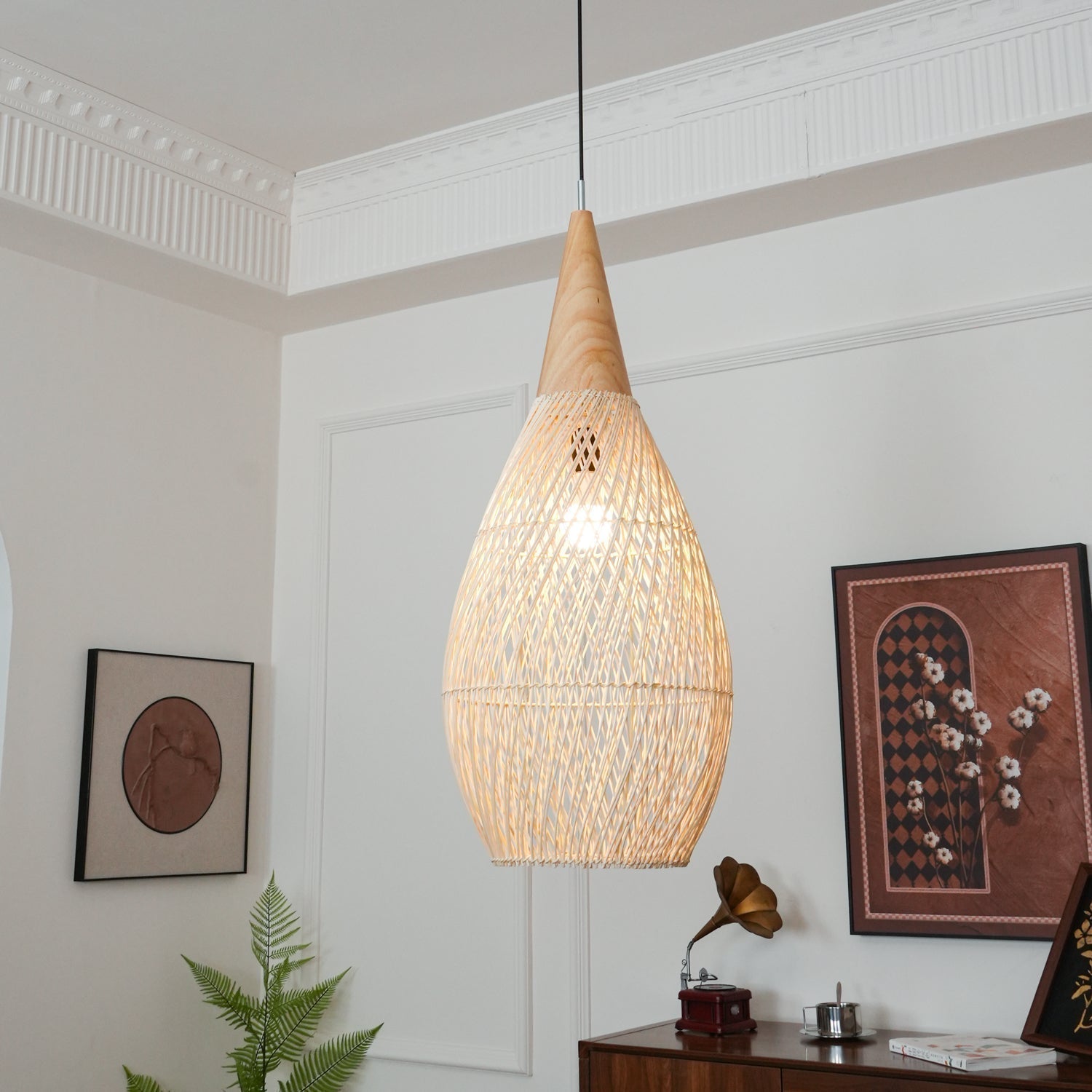 Solavn Light Pendant in Wood of Rattan - Kingsley Beaumont