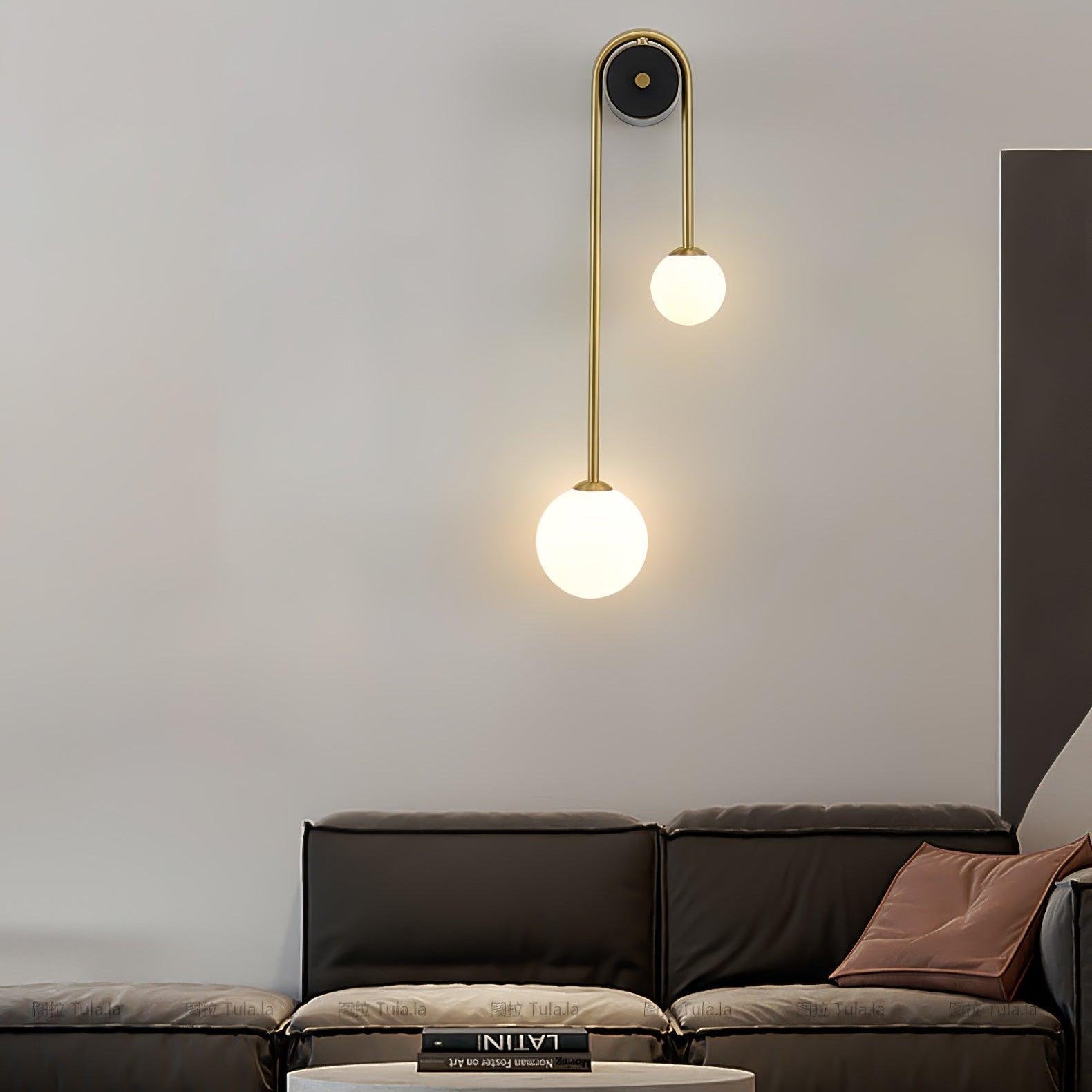 Elaro Brass Arc Wall Light