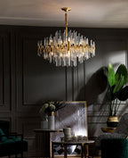 Solara Chandelier Antique Brass Starburst