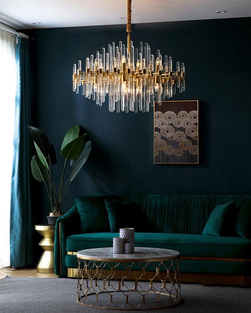 Solara Chandelier Antique Brass Starburst