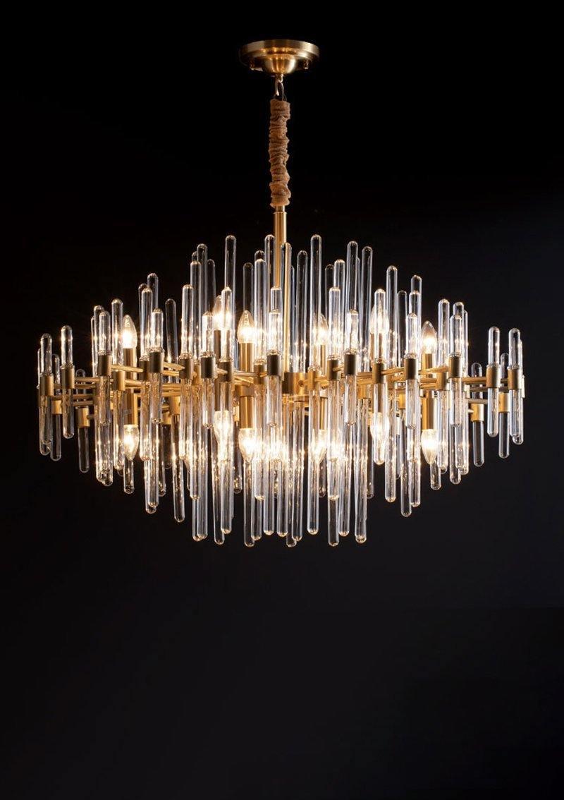 Solara Chandelier Antique Brass Starburst