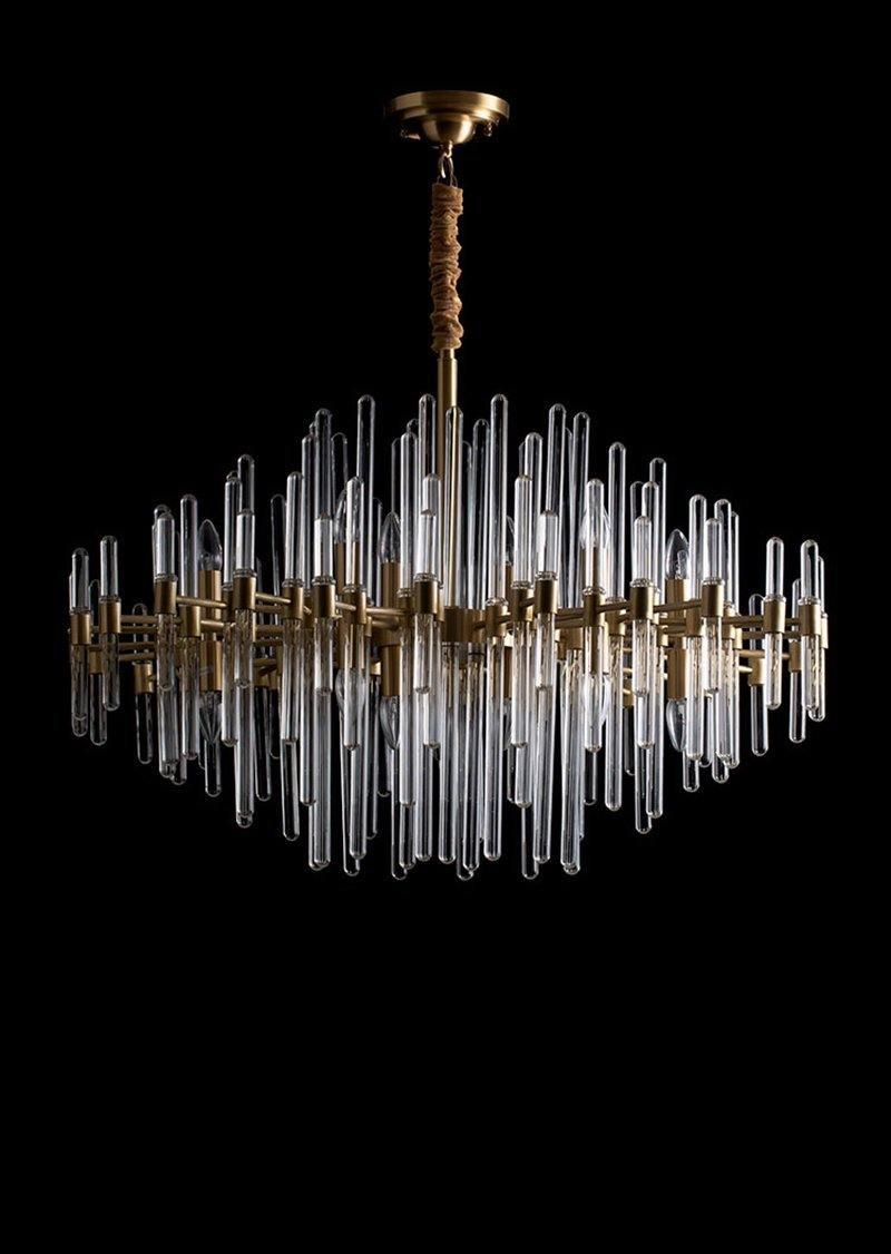 Solara Chandelier Antique Brass Starburst