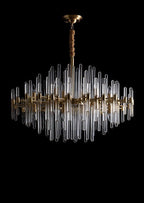 Solara Chandelier Antique Brass Starburst