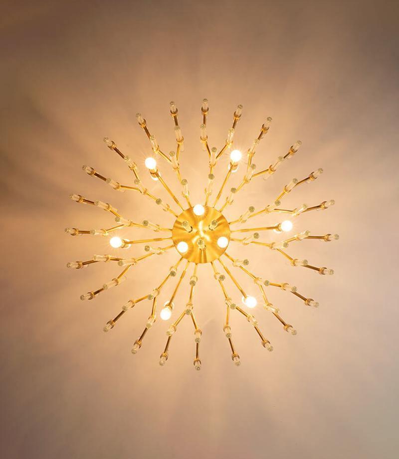 Solara Chandelier Antique Brass Starburst